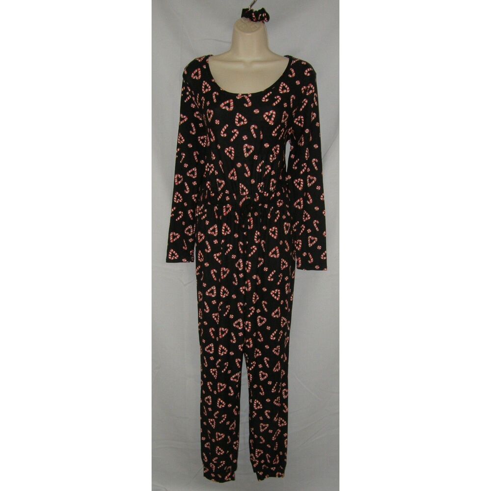NEW Candy Cane Sz Medium Soft Stretchy 1 Pc Holiday Pajamas & Hair Scrunchie Set